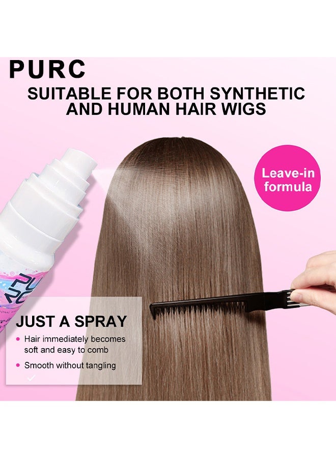 بورك سبراي لفك تشابك الشعر للباروكات، سبراي للعناية بشعر الباروكات الاصطناعية والطبيعية، ناعم ومضاد للتجعد، يرطب ويرتّب، ينظف ويطيل عمر الباروكة، يفك التشابك فورًا، ناعم ويقلل التجعد، 80 مل - Image 5